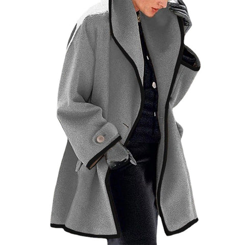 Fashion autumn and winter multi-color crew neck loose hooded woolen coat m300470