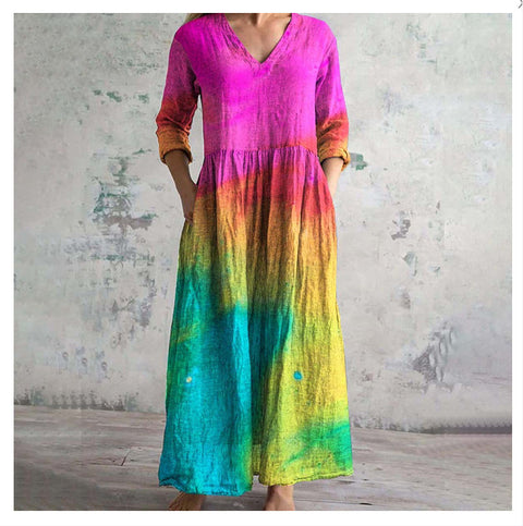 3D printing Amazon European and American summer casual loose long-sleeved dress m301729