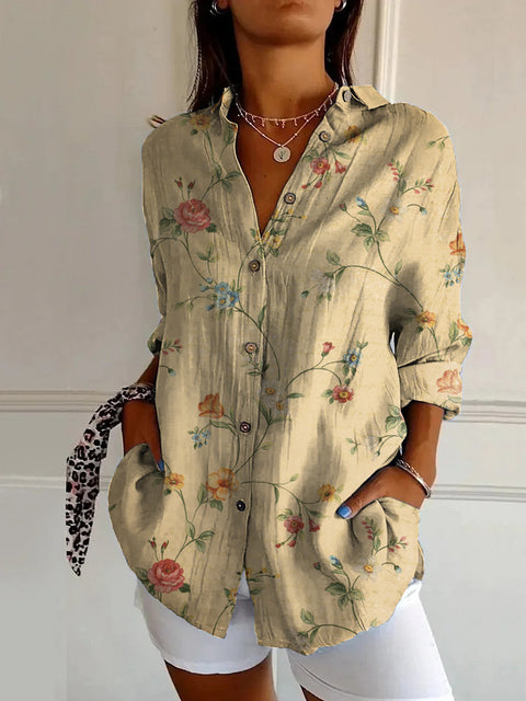 European and American trend long-sleeved shirt printing 3D shirt floral pattern m301726