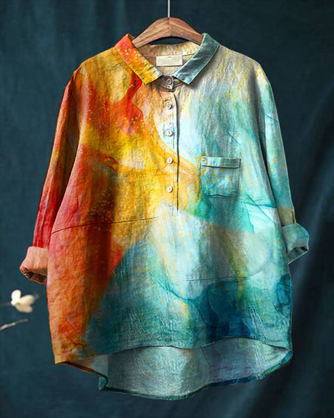 Loose printing crew neck casual large size women's T-shirt m301279