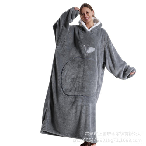 Hooded lazy couple loungewear new comfortable cotton lint lazy blanket can wear blanket m302151