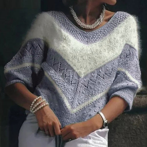 Women's V-neck hoodie top with coarse needle digital printing m302078