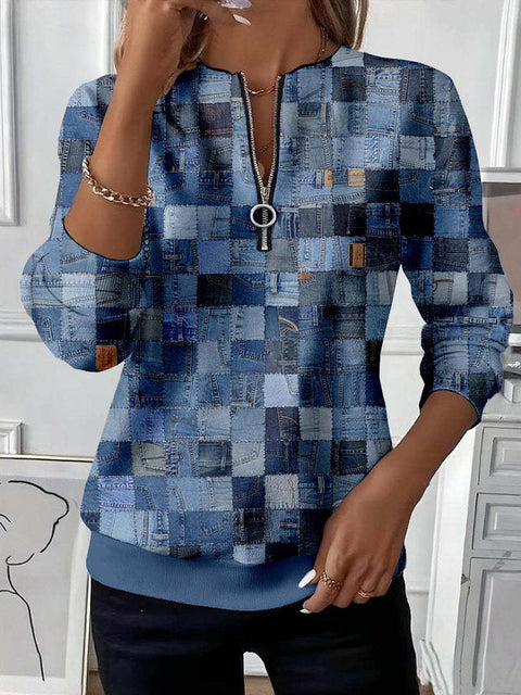 Printed sweater casual sweatshirt top m302179