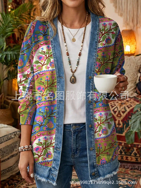 3d digital printing loose hooded sweatshirt cardigan outwear ff303279