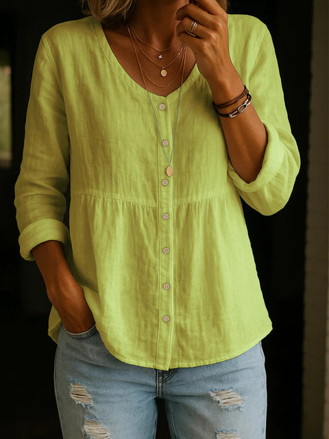 Crew Neck Women's Floral 3D Printed Women's Henley Shirt m302611