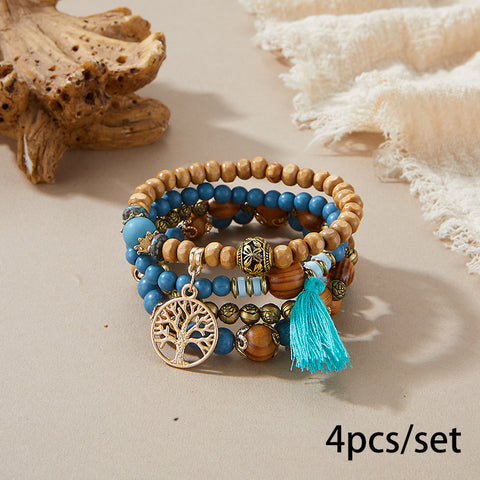 New Bohemian Bracelet Creative Tassel Multi-layer Beaded Bracelet m3331286