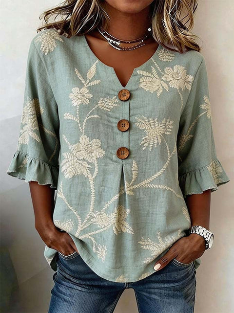 Digital printing sweet and cute T-shirt lace sleeve m302842