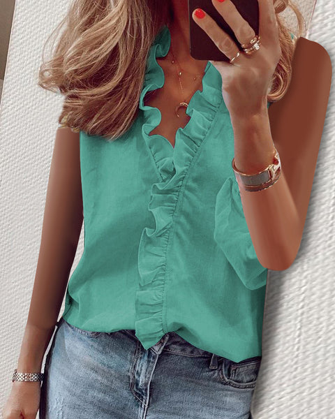 Long Sleeve Ruffle Shirt Women's Shirt m301332