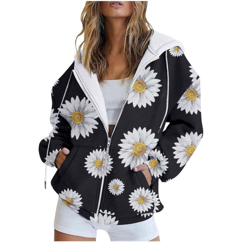 3D printed zipper European size casual fashion women's sweater m301882