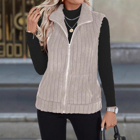 Autumn and winter new fashion casual simple sleeveless versatile vest jacket m301921