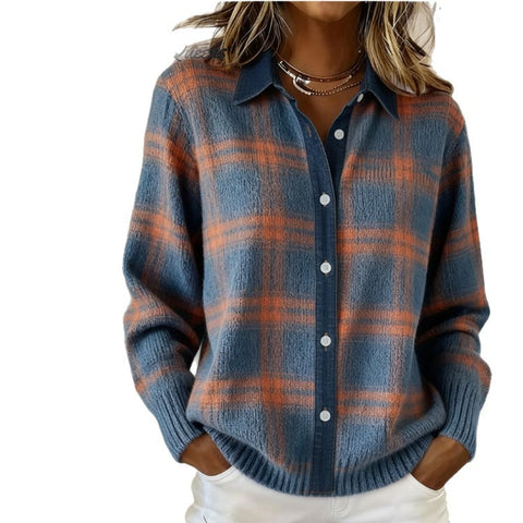 Creative Sailing Elements Pattern Long Sleeve Women's Lapel Shirt m302120