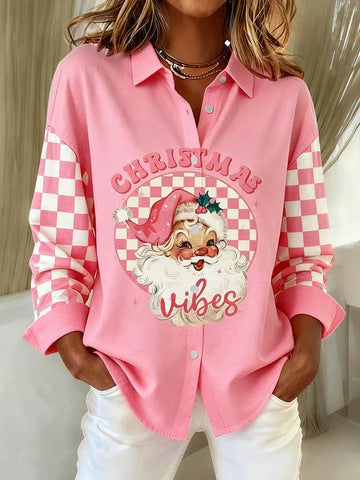 Women's autumn shirt new European and American trend plaid printing 3D shirt m302175