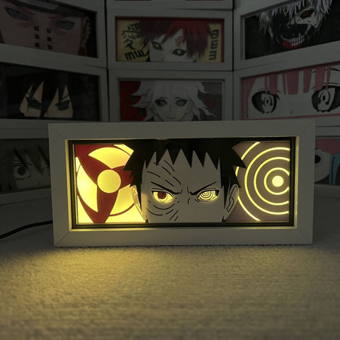 Naruto anime Uchiha Obito Paper Carving Lamp Photo Frame