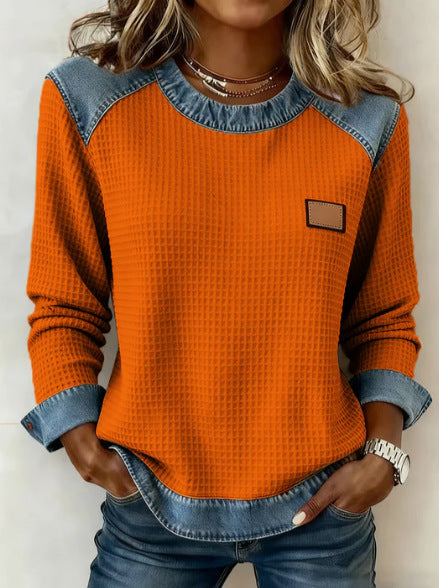 Women's printed women's crew neck sweater m302298