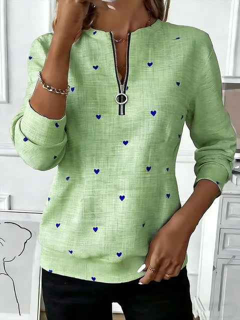 Printed shoulder sleeves long sleeves sweater m302295