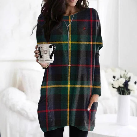 Digital printing women's fashion round neck medium and long top T-shirt m302271