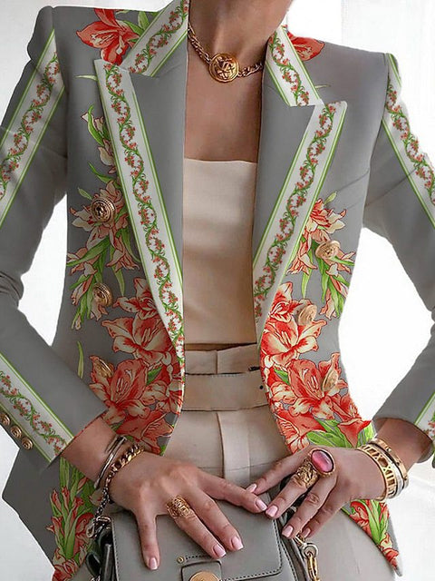 Fashion printed suit slim fit small suit m300598