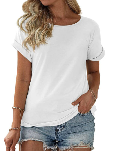 Color matching crew neck versatile casual women's top m302620