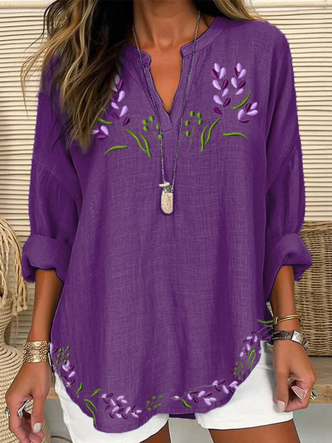 Floral 3D digital printing women's fashion crew neck loose shirt top m301357