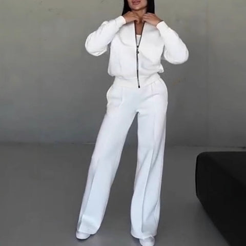 Winter velvet women's suit women's solid color sweater casual suit m301676