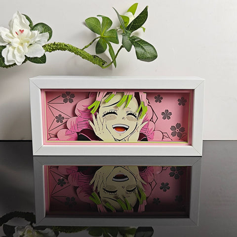 Demon Slayer anime Kanroji Mitsuri Paper Carving Lamp Photo Frame