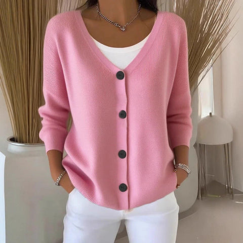 Imitation sweater women's European and American style new loose v-neck long-sleeved cardigan m301888