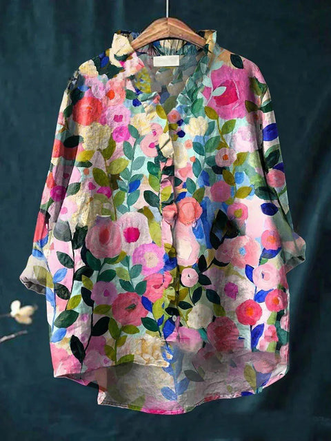 Women's new loose printing crew neck casual large size women's T-shirt m301365