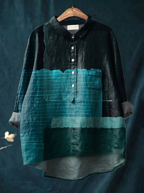 Loose printing crew neck casual large size women's T-shirt m301276