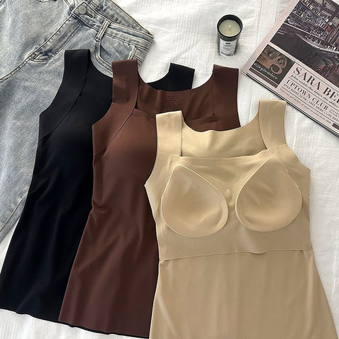 New Bose Muscle Bottom Shirt Solid Color No-Wear Bra Machine Washable Semi-Fixed Cup Bottom Vest Top m302823