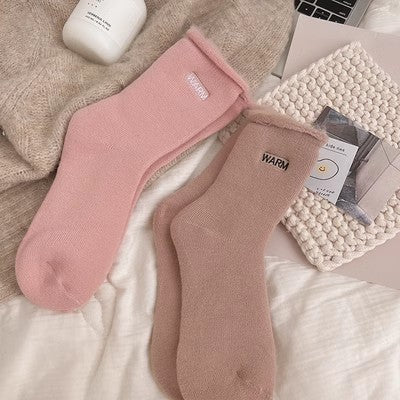 Embroidered snow socks, children's mid length socks, pure cotton autumn and winter floor long socks, m1915010464