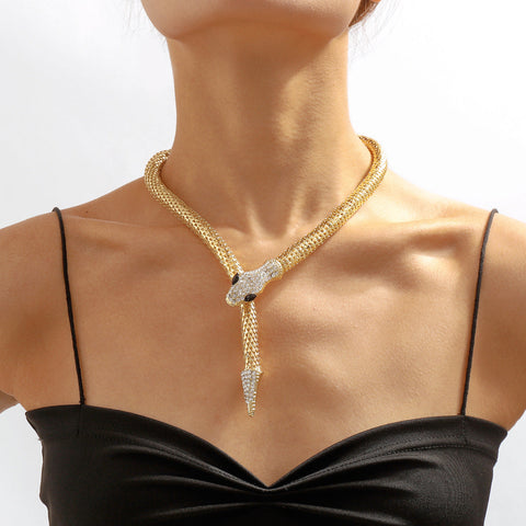 Punk personality hip-hop style accessories cool street shooting show micro-inlaid neck chain m1915010514