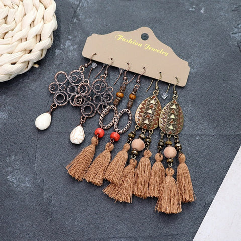 Bohemian ethnic style long earrings m1915010447