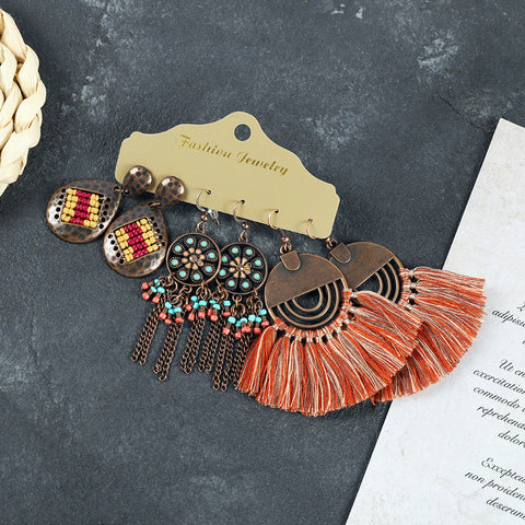Bohemian ethnic style long earrings m1915010447