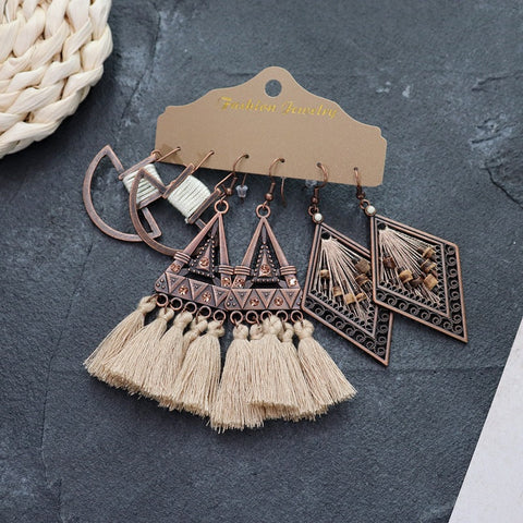 Bohemian ethnic style long earrings m1915010447
